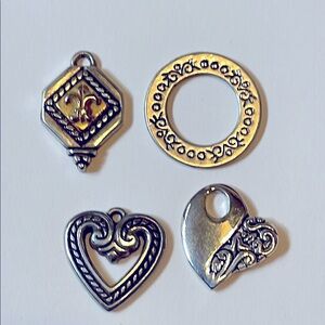 Brighton Heart FlorDeLis and Circle Pendant/Charm Set